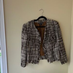 Chic Tweed Jacket - Black and Brown